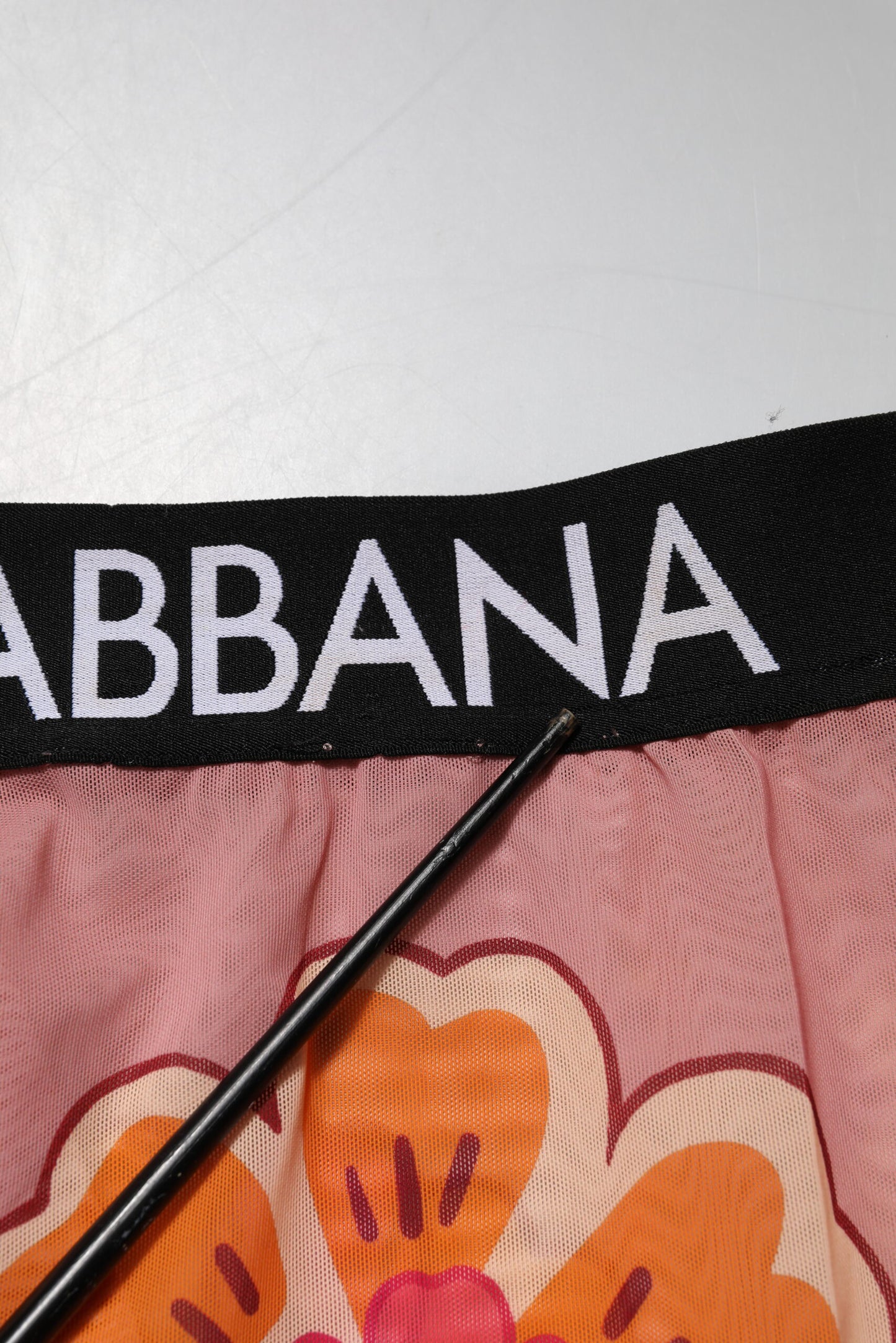 Dolce &amp; Gabbana Pink Floral Leggings Stretch Waist Pants