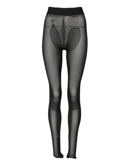 Dolce &amp; Gabbana Black Nylon Leggings Stretch Pants 