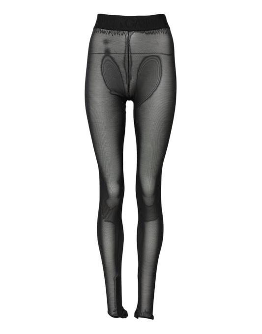 Dolce &amp; Gabbana Black Nylon Leggings Stretch Pants 