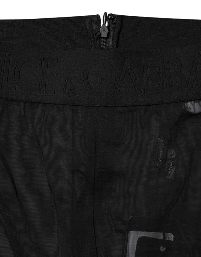 Dolce &amp; Gabbana Black Nylon Leggings Stretch Pants 