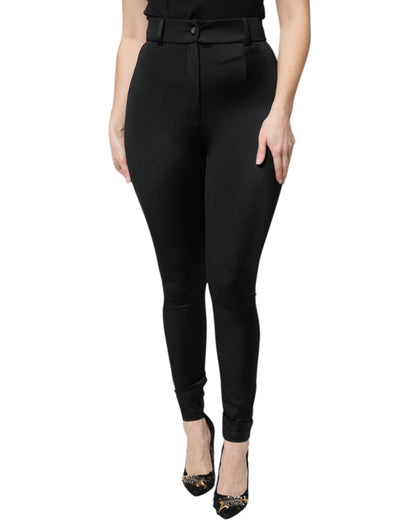 Dolce &amp; Gabbana Black Nylon Leggings Stretch Pants 