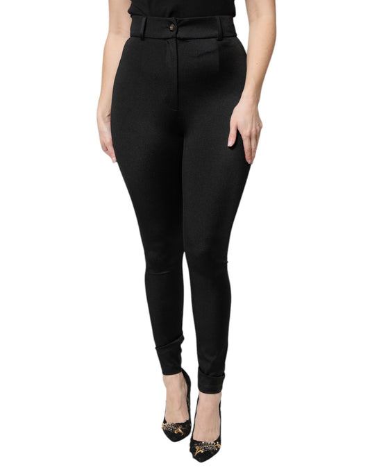 Dolce &amp; Gabbana Black Nylon Leggings Stretch Pants 