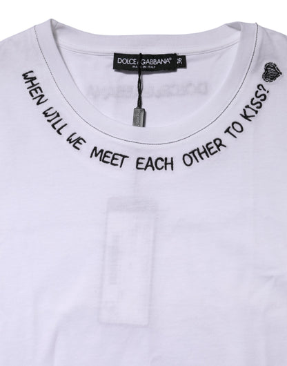 Dolce &amp; Gabbana White Cotton Sleeveless Printed Tank T-shirt