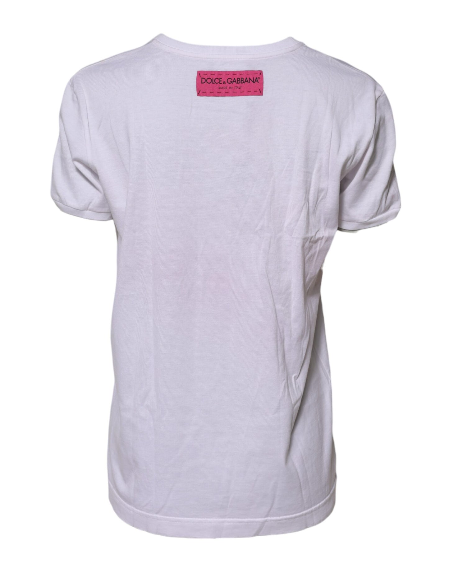 Dolce &amp; Gabbana White DG Floral Embellishment Top T-shirt 
