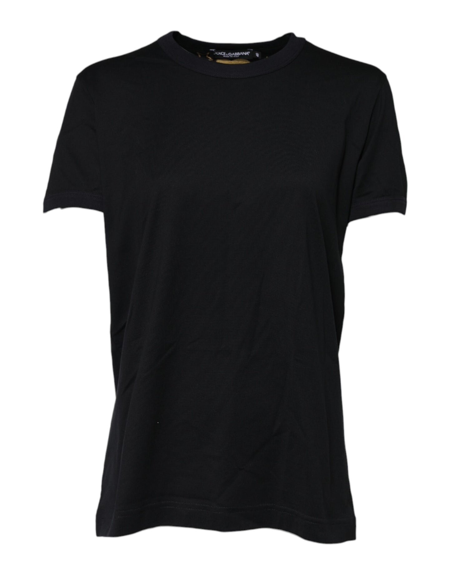 Dolce &amp; Gabbana Black Cotton DG Print Short Sleeve Top T-shirt 