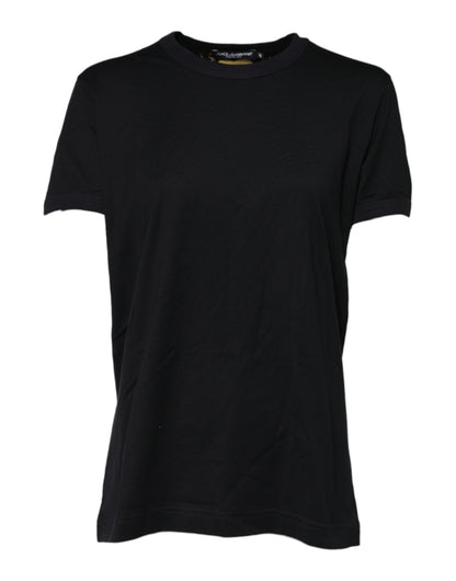 Dolce &amp; Gabbana Black Cotton DG Print Short Sleeve Top T-shirt 