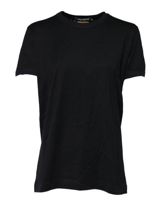 Dolce &amp; Gabbana Black Cotton DG Print Short Sleeve Top T-shirt 