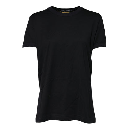 Dolce &amp; Gabbana Black Cotton DG Print Short Sleeve Top T-shirt 