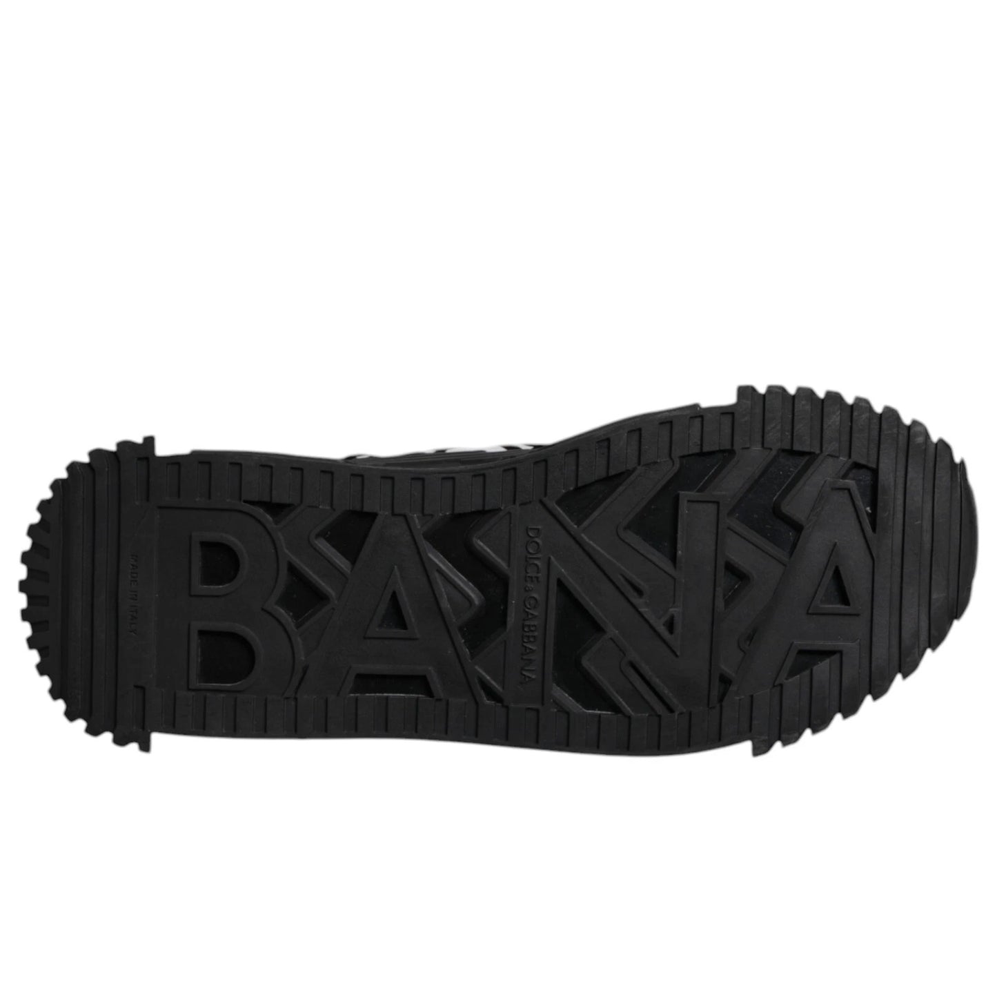 Dolce &amp; Gabbana Black Logo Lace Up Low Top NS1 Sneakers