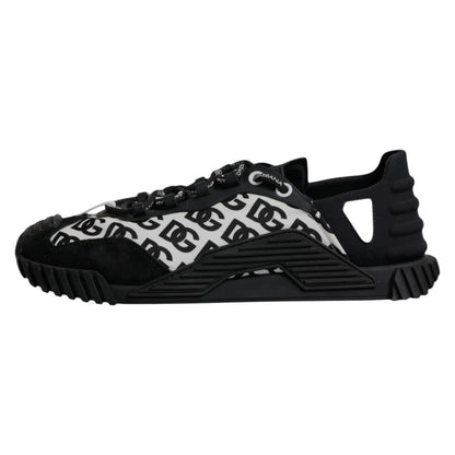 Dolce &amp; Gabbana Black Logo Lace Up Low Top NS1 Sneakers