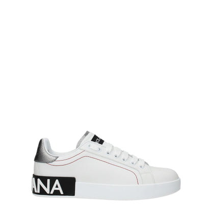 Dolce &amp; Gabbana White Leather Low Tops