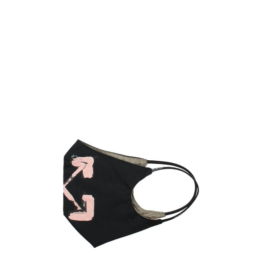 Off White Black Cotton Face Masks