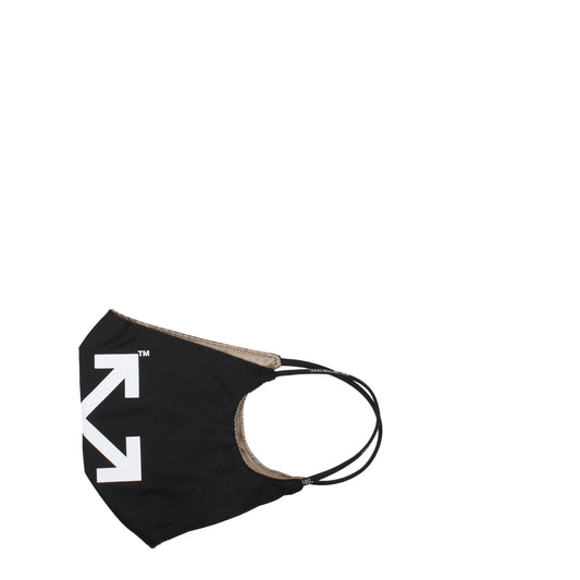 Off White Black Cotton Face Masks