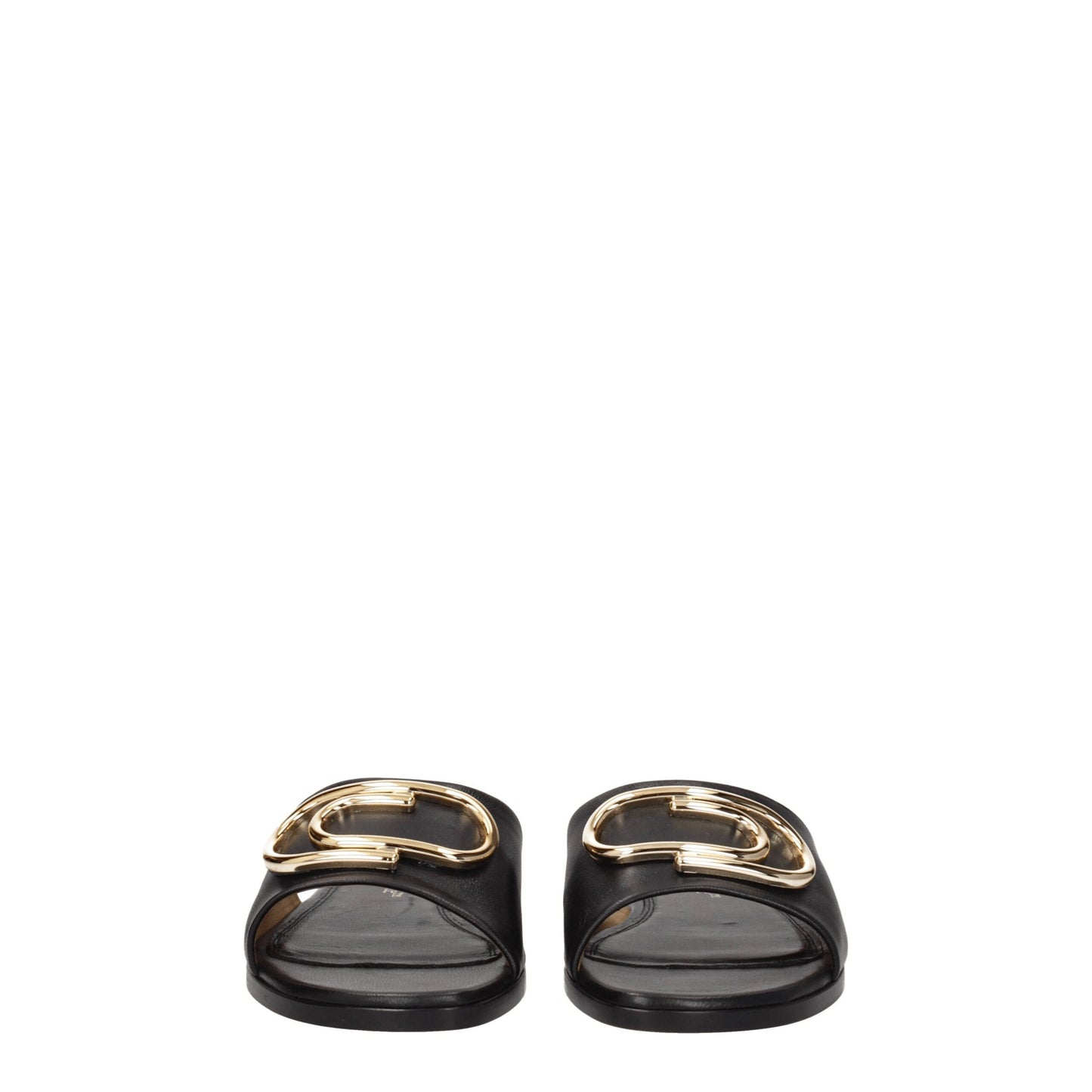 Off-White Black Leather Slippers Sandals - from Off-White