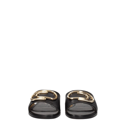 Off-White Black Leather Slippers Sandals - from Off-White