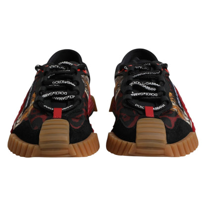 Dolce &amp; Gabbana Black Logo Low Top NS1 Men Sneakers