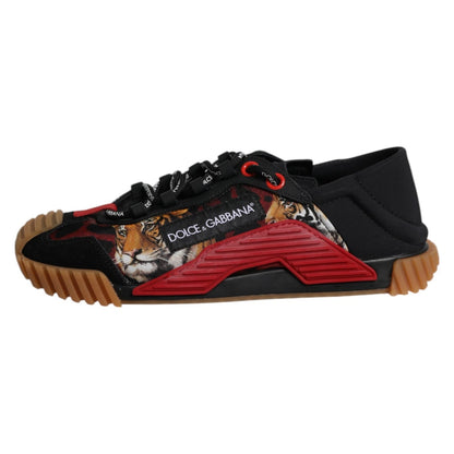 Dolce &amp; Gabbana Black Logo Low Top NS1 Men Sneakers