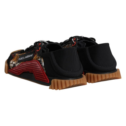 Dolce &amp; Gabbana Black Logo Low Top NS1 Men Sneakers