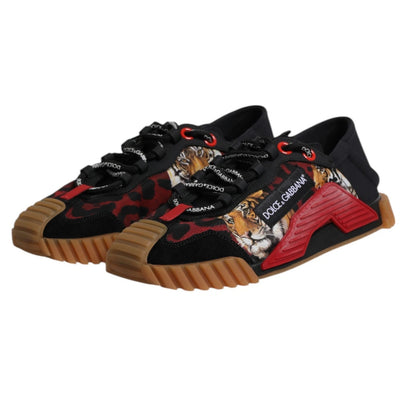 Dolce &amp; Gabbana Black Logo Low Top NS1 Men Sneakers