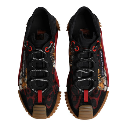 Dolce &amp; Gabbana Black Logo Low Top NS1 Men Sneakers