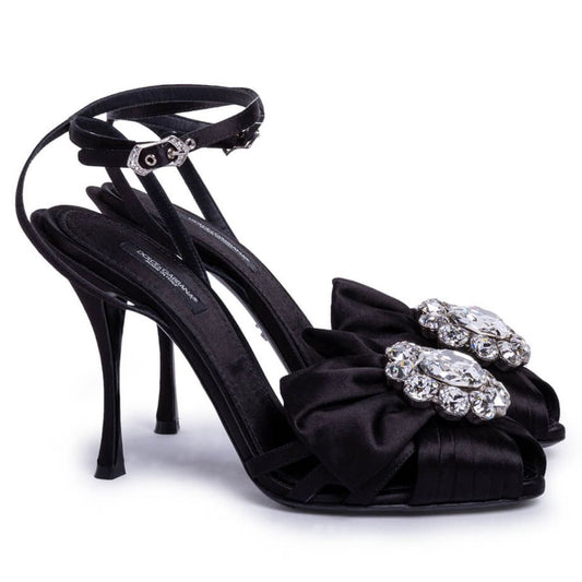 Dolce &amp; Gabbana Black Goatskin Sandal