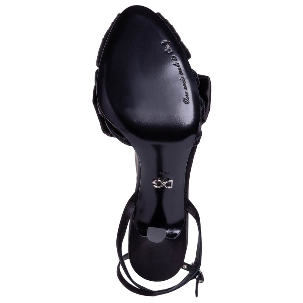 Dolce &amp; Gabbana Black Goatskin Sandal
