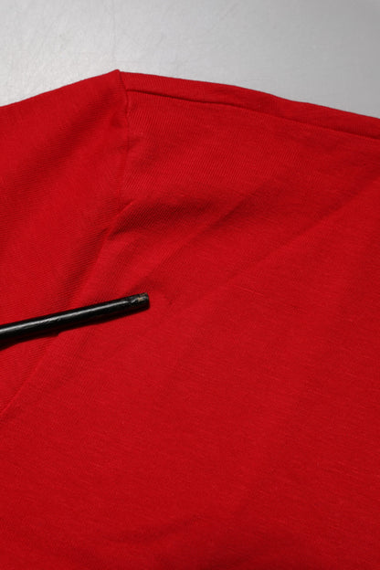 Dolce &amp; Gabbana Red Solid Crew Neck Short Sleeve Top T-shirt