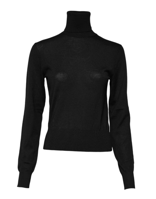 Dolce &amp; Gabbana Black Cashmere Turtleneck Pullover Sweater