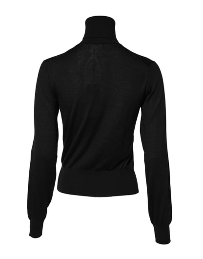 Dolce &amp; Gabbana Black Cashmere Turtleneck Pullover Sweater