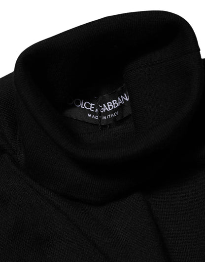 Dolce &amp; Gabbana Black Cashmere Turtleneck Pullover Sweater