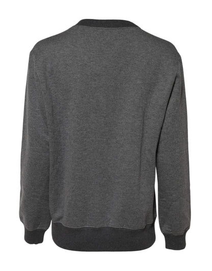 Dolce &amp; Gabbana Gray DG Logo Embroidered Pullover Sweater