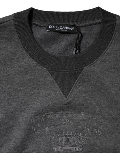 Dolce &amp; Gabbana Gray DG Logo Embroidered Pullover Sweater