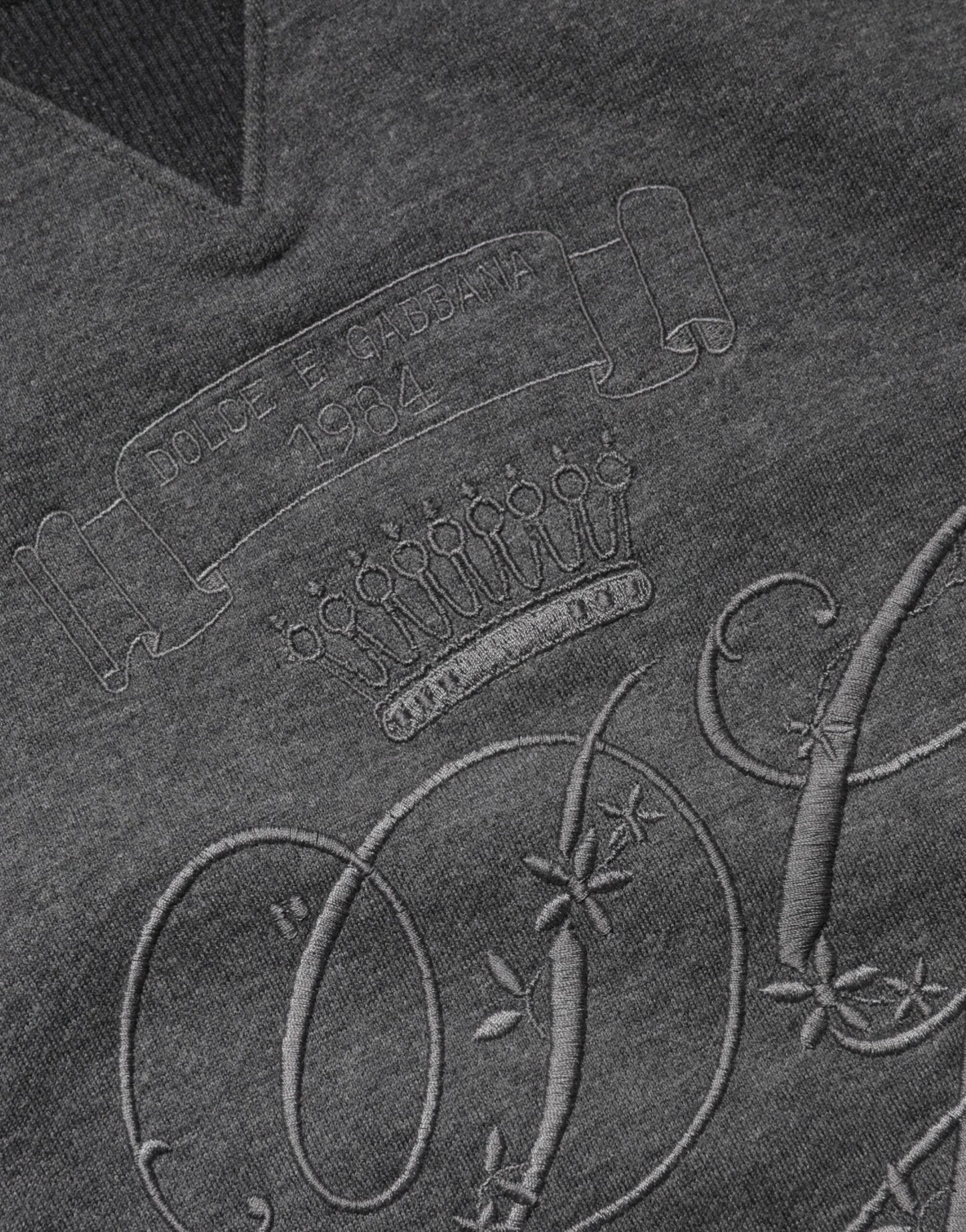 Dolce &amp; Gabbana Gray DG Logo Embroidered Pullover Sweater