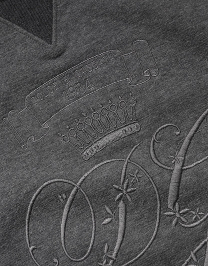 Dolce &amp; Gabbana Gray DG Logo Embroidered Pullover Sweater