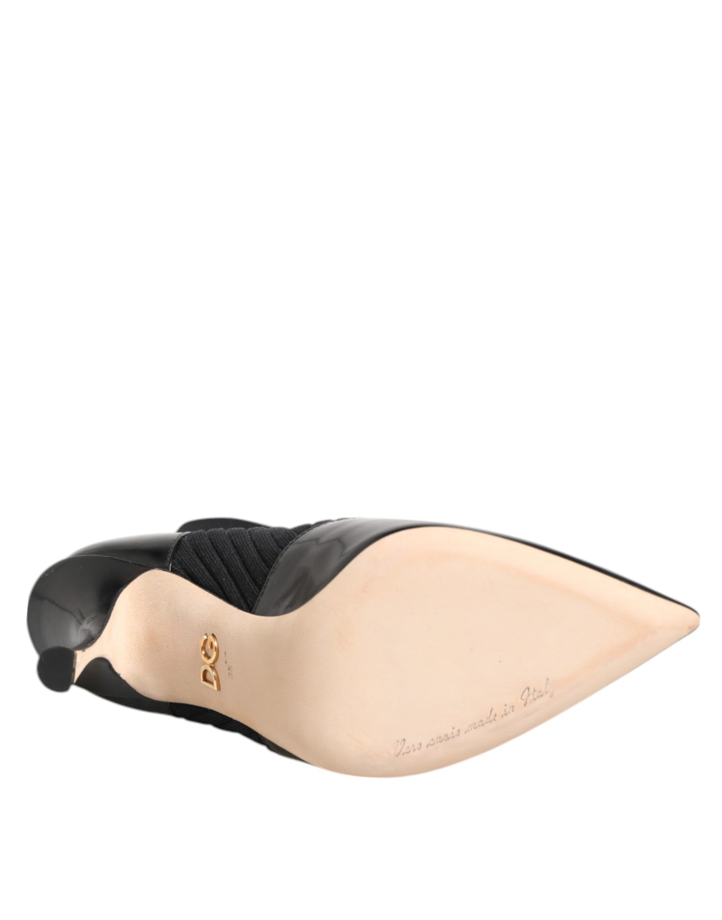 Dolce &amp; Gabbana Black Stretch Stilettos Booties Socks Shoes