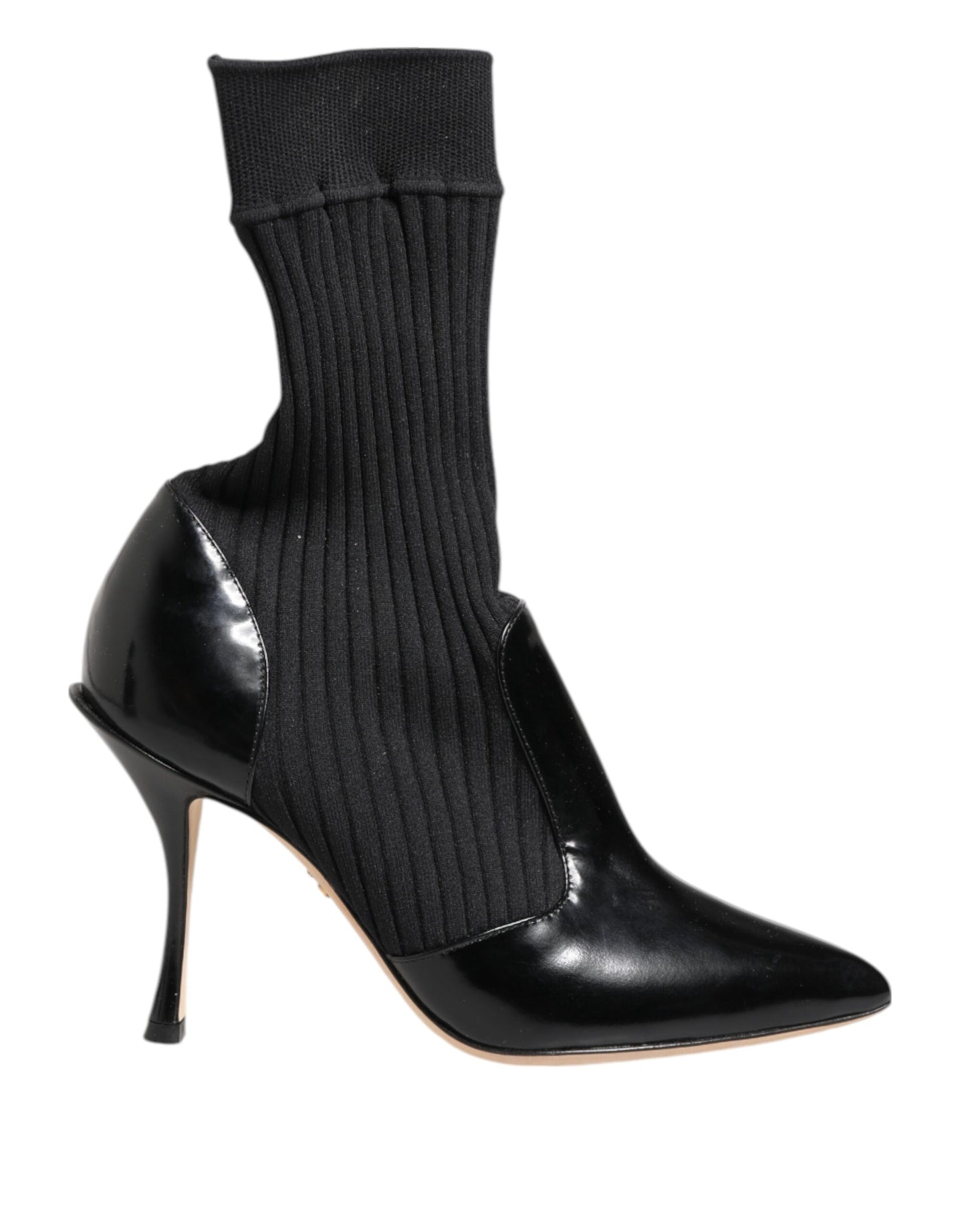 Dolce &amp; Gabbana Black Stretch Stilettos Booties Socks Shoes