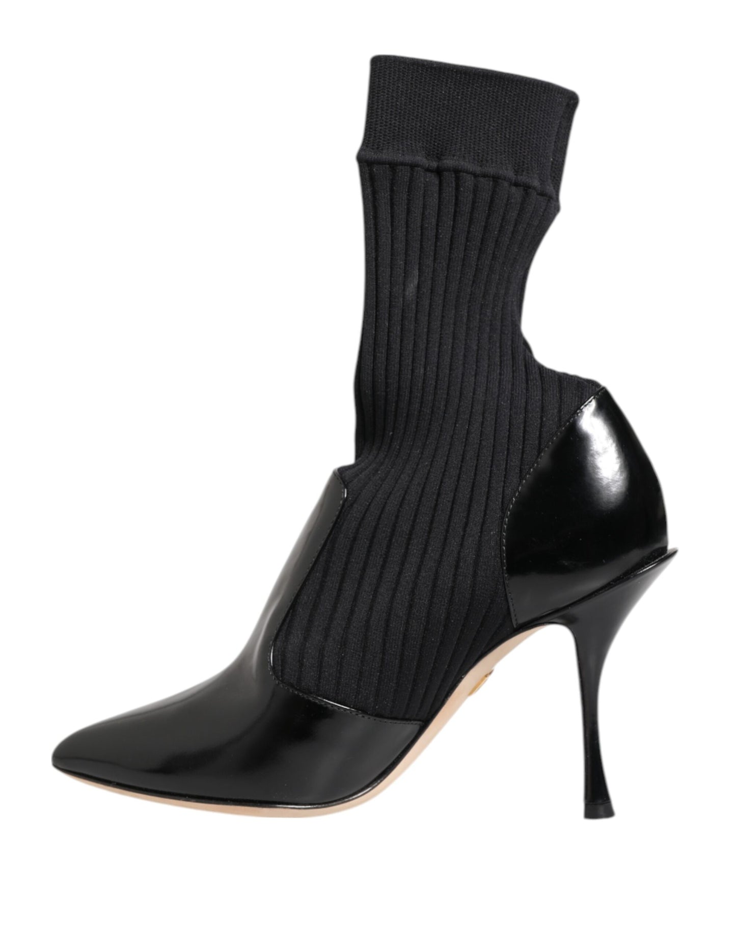 Dolce &amp; Gabbana Black Stretch Stilettos Booties Socks Shoes