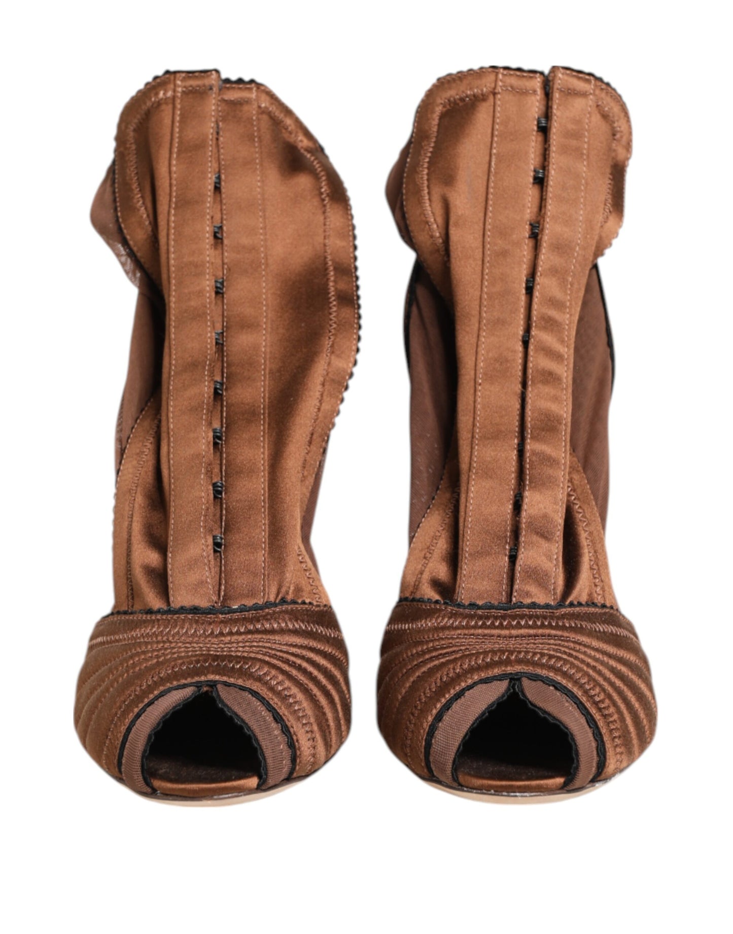 Dolce &amp; Gabbana Brown Bette High Heeled Ankle Boots Shoes