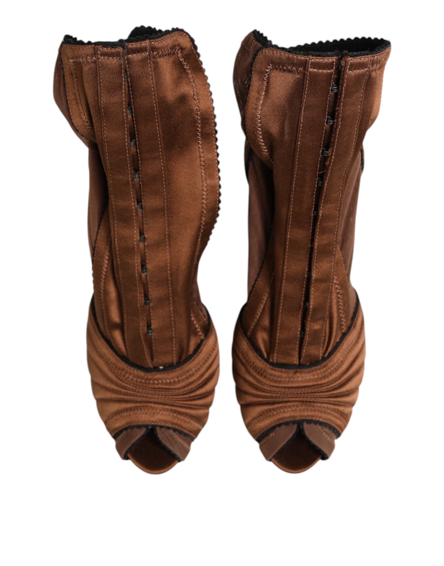 Dolce &amp; Gabbana Brown Bette High Heeled Ankle Boots Shoes