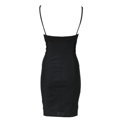 Dolce &amp; Gabbana Black Spaghetti Strap Bodycon Sheath Dress