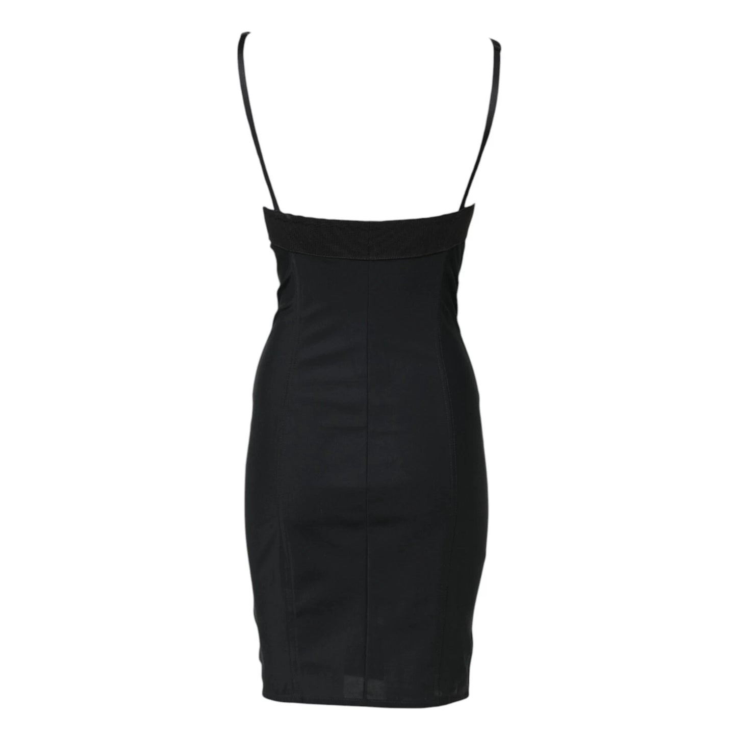 Dolce &amp; Gabbana Black Spaghetti Strap Bodycon Sheath Dress