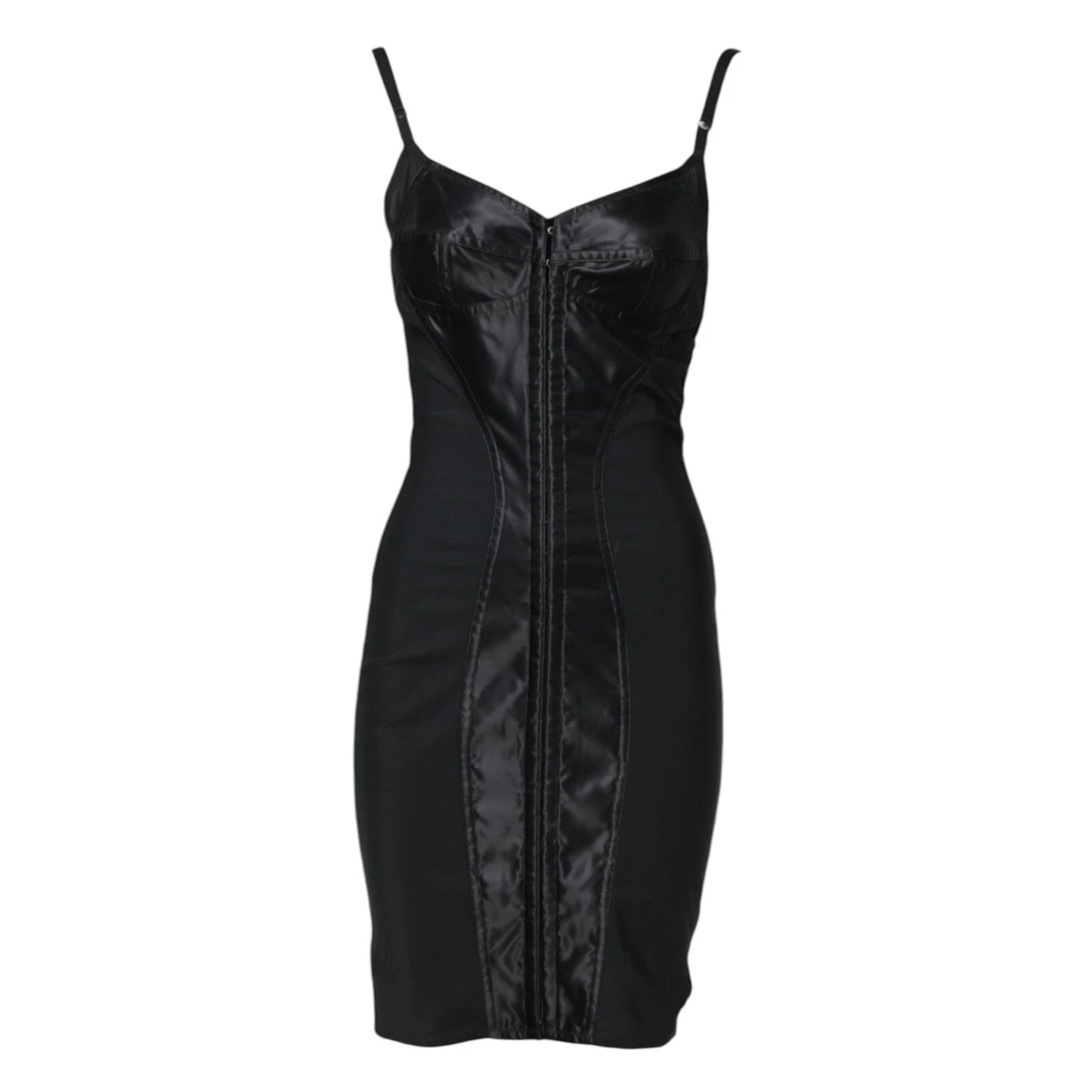 Dolce &amp; Gabbana Black Spaghetti Strap Bodycon Sheath Dress