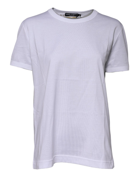Dolce &amp; Gabbana White Cotton Goodluck 2022 Crew Neck T-shirt