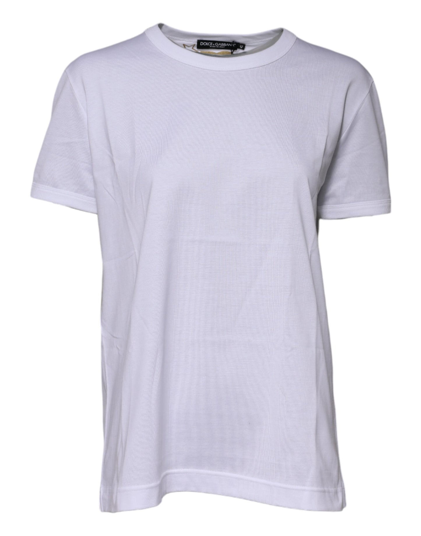 Dolce &amp; Gabbana White Cotton Goodluck 2022 Crew Neck T-shirt