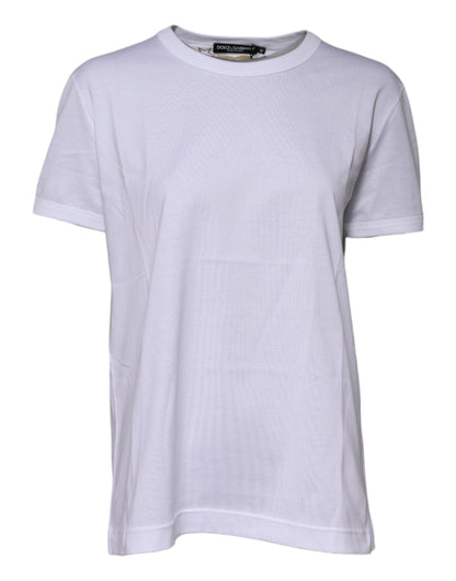 Dolce &amp; Gabbana White Cotton Goodluck 2022 Crew Neck T-shirt