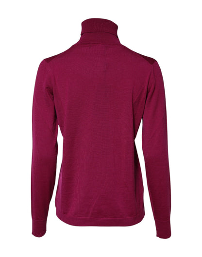 Dolce &amp; Gabbana Fuchsia Wool Long Sleeves Turtleneck Sweater