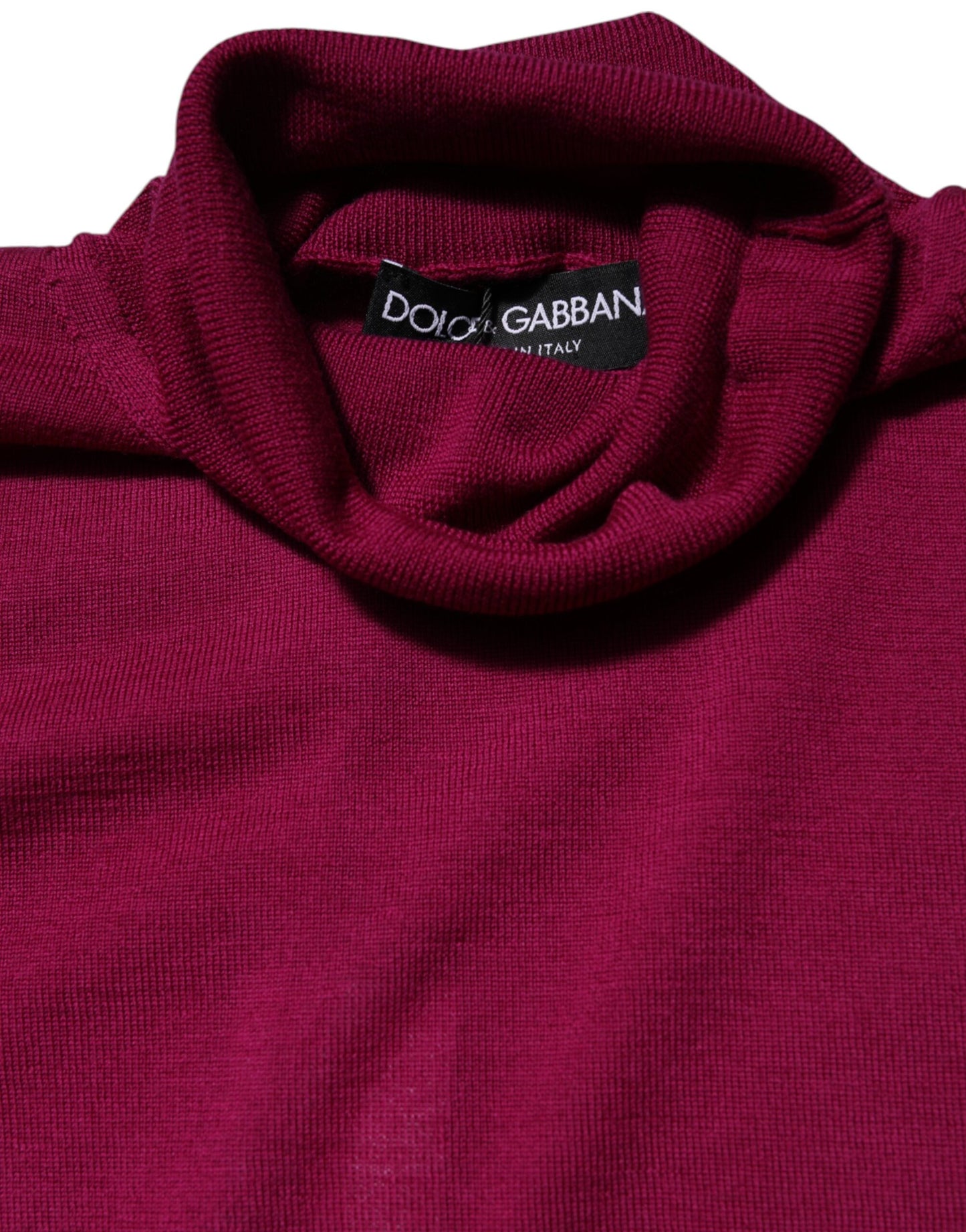 Dolce &amp; Gabbana Fuchsia Wool Long Sleeves Turtleneck Sweater