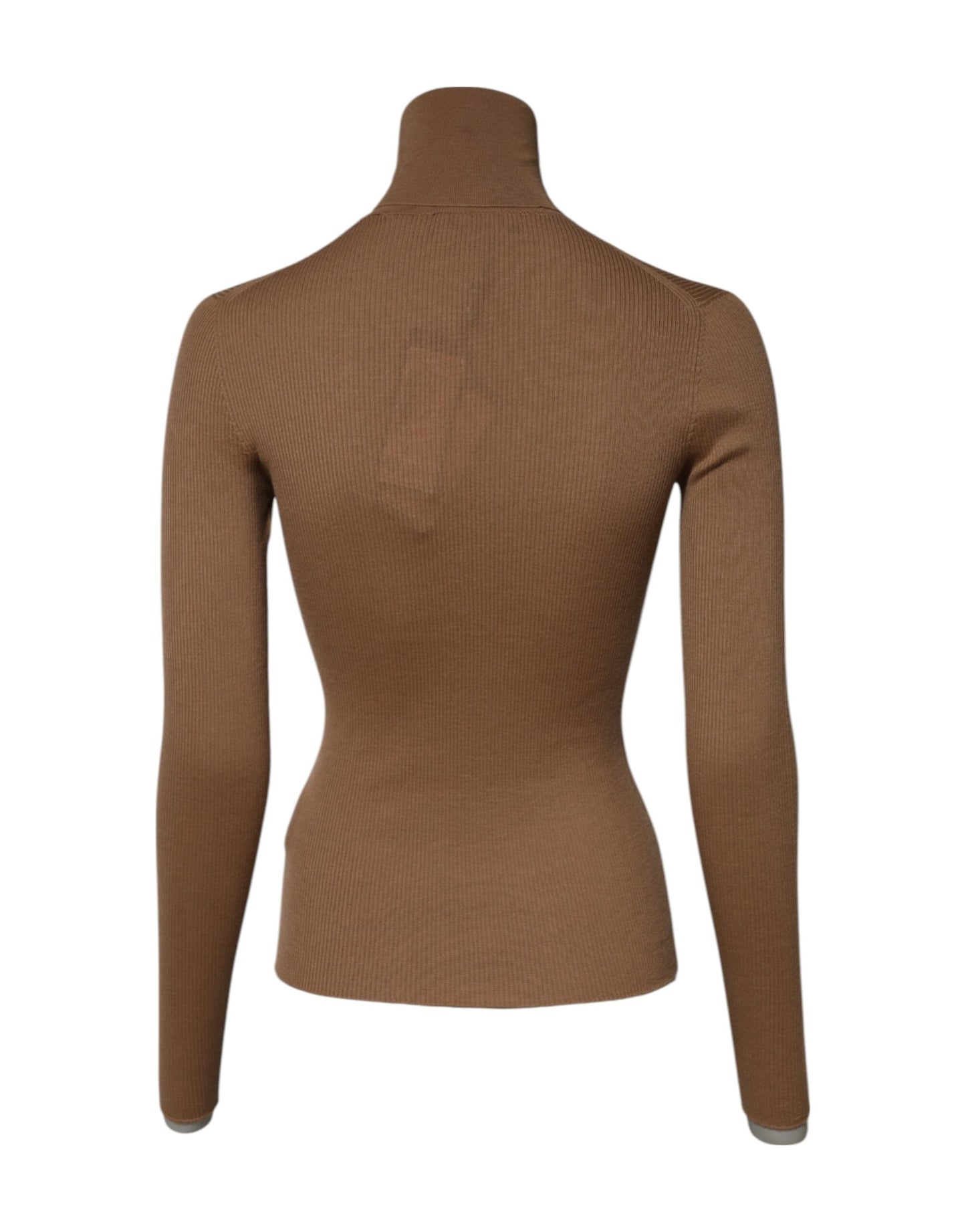Dolce &amp; Gabbana Brown Knit Long Sleeves Turtleneck Sweater