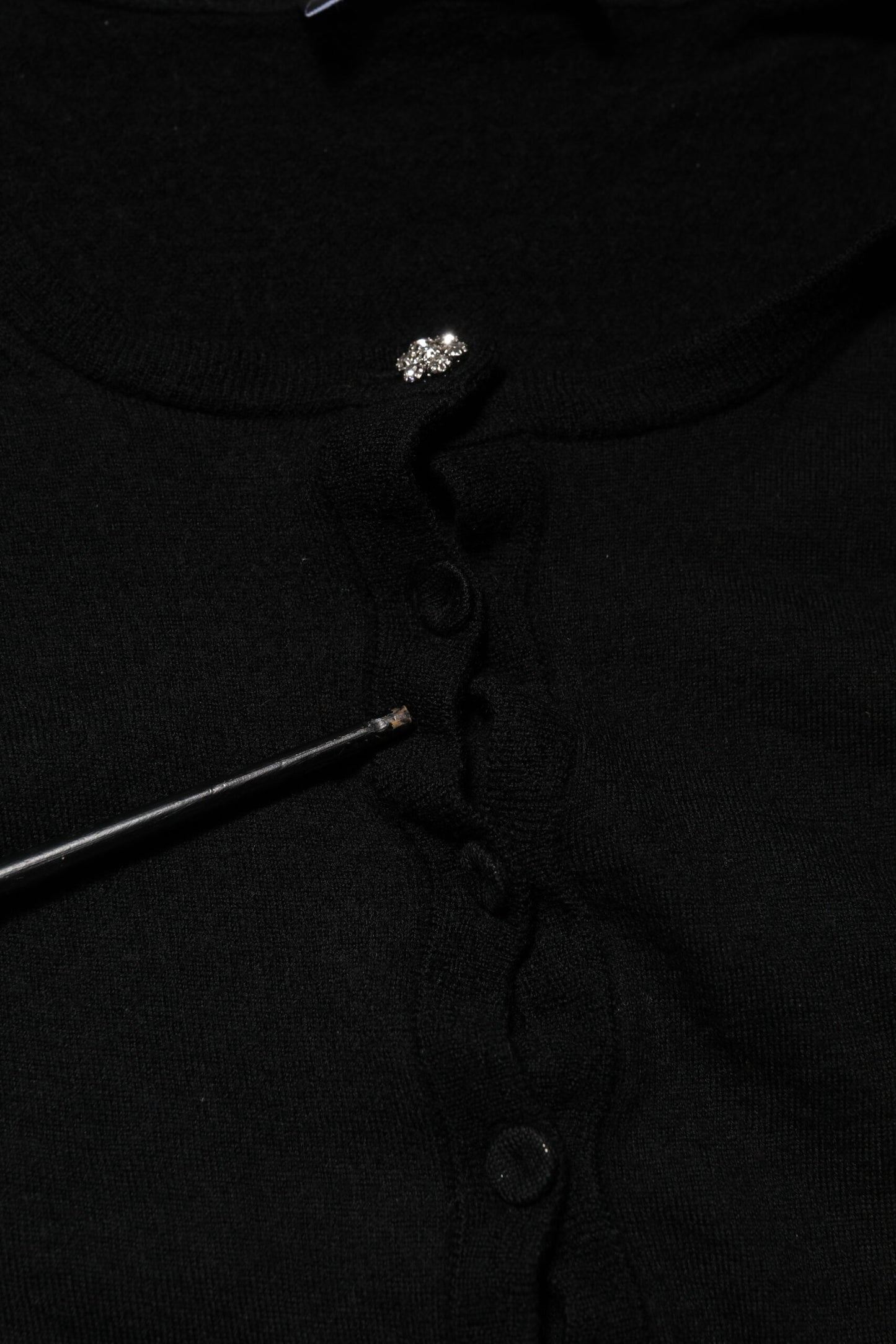 Dolce &amp; Gabbana Black STAFF Round Neck Cardigan Sweater