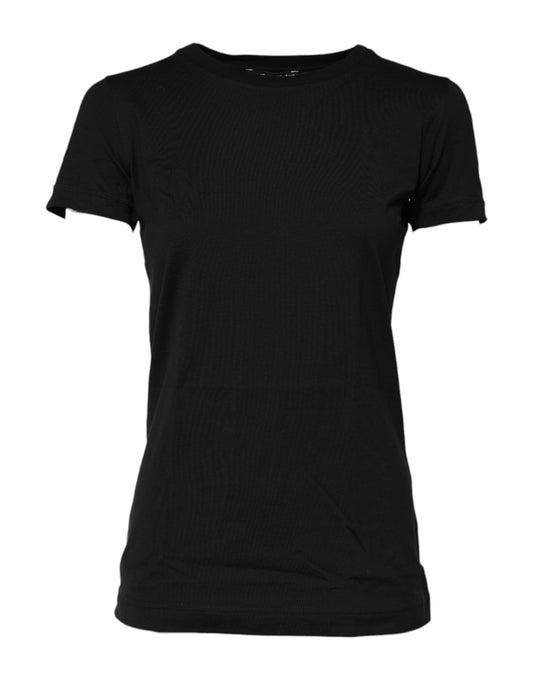 Dolce &amp; Gabbana Black Short Sleeves Crew Neck Top T-shirt